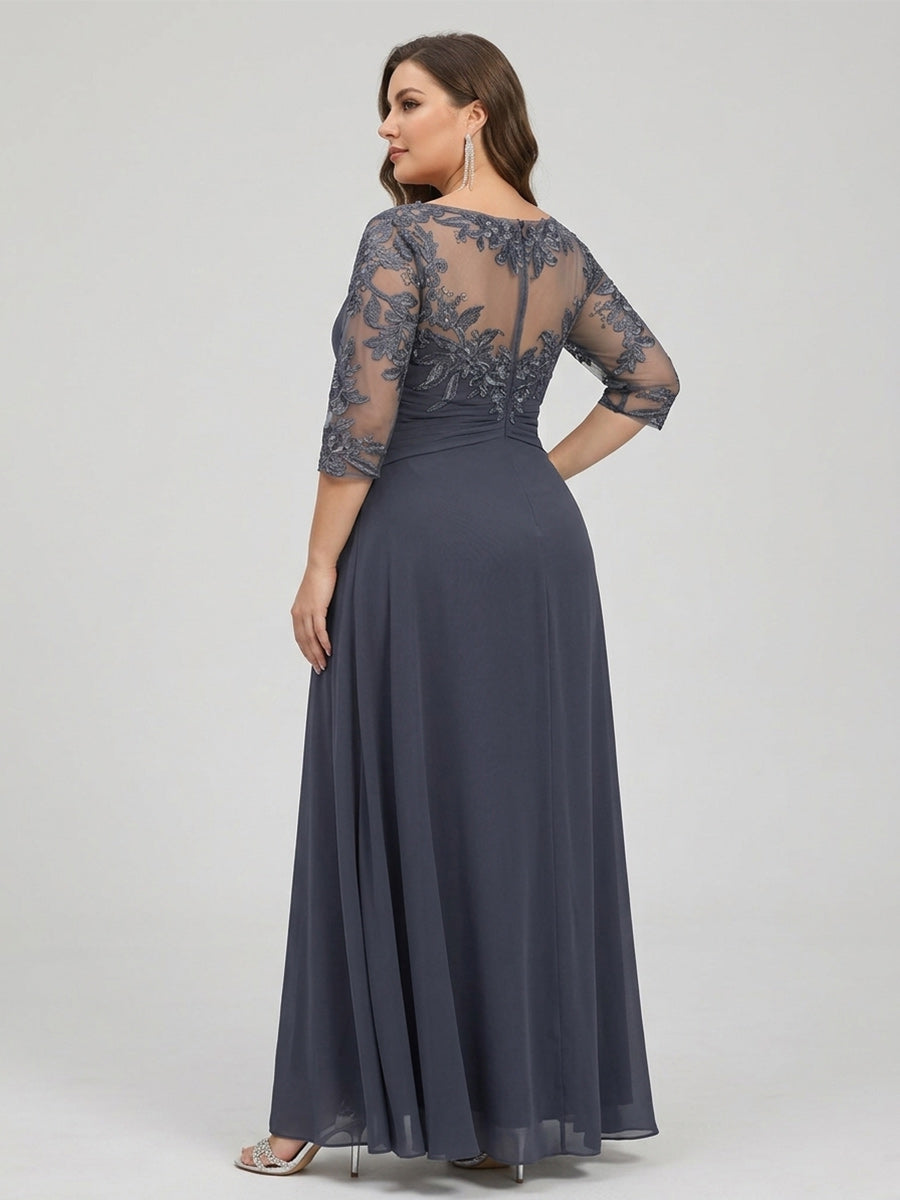 Althea Grace Dusty Blue bodice detail mother of the bride dress