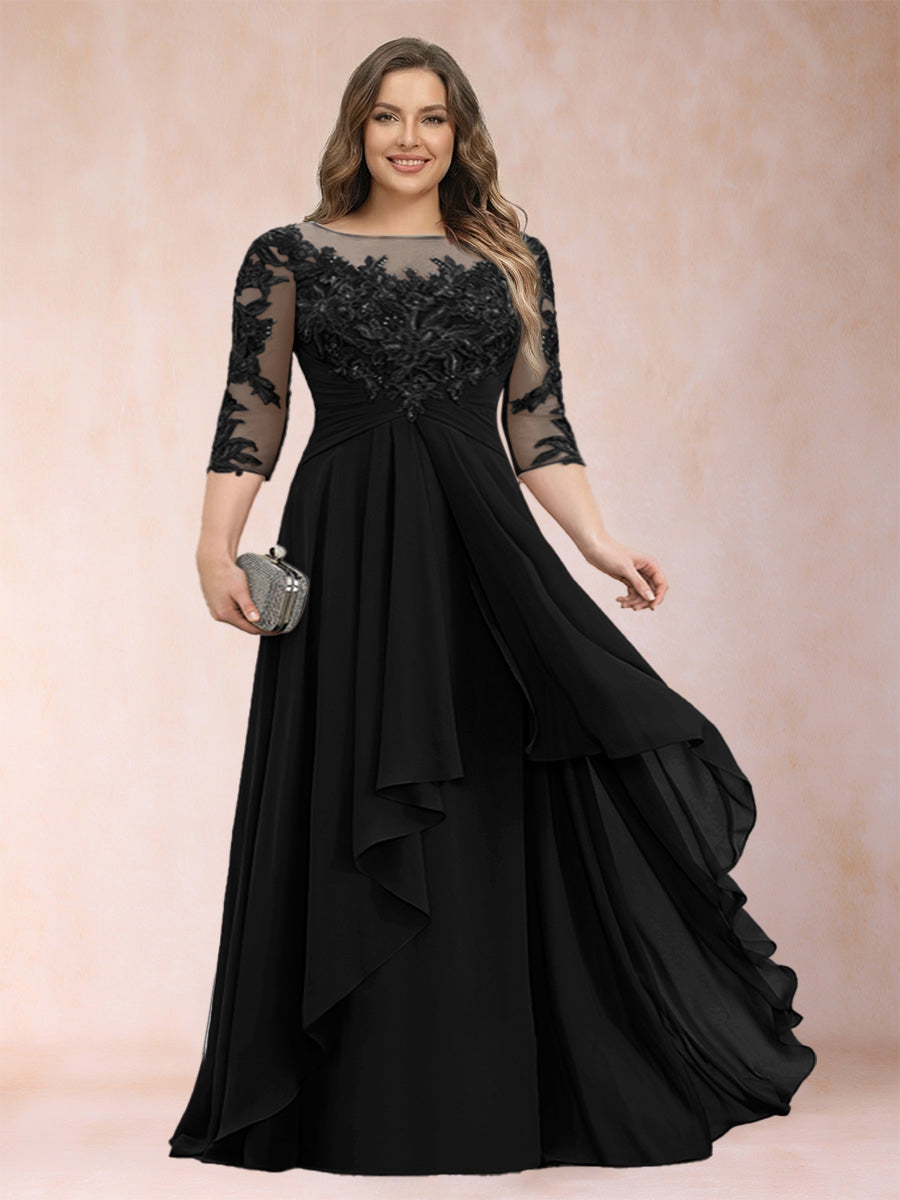 Althea Grace Black front view mother of the bride dress