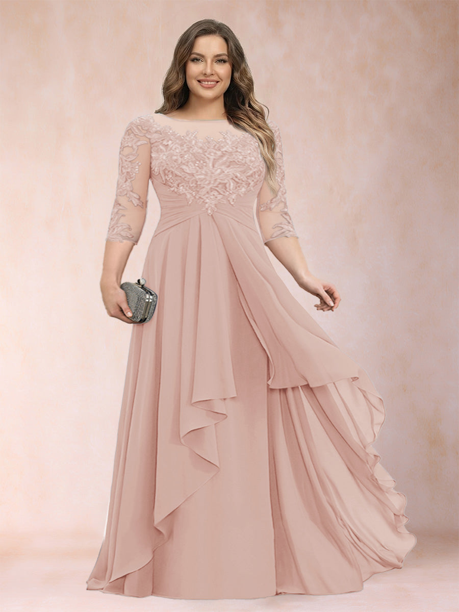 Althea Grace Blush front view mother of the bride dress