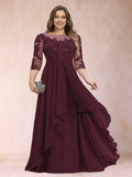 Althea Grace Burgundy front view mother of the bride dress