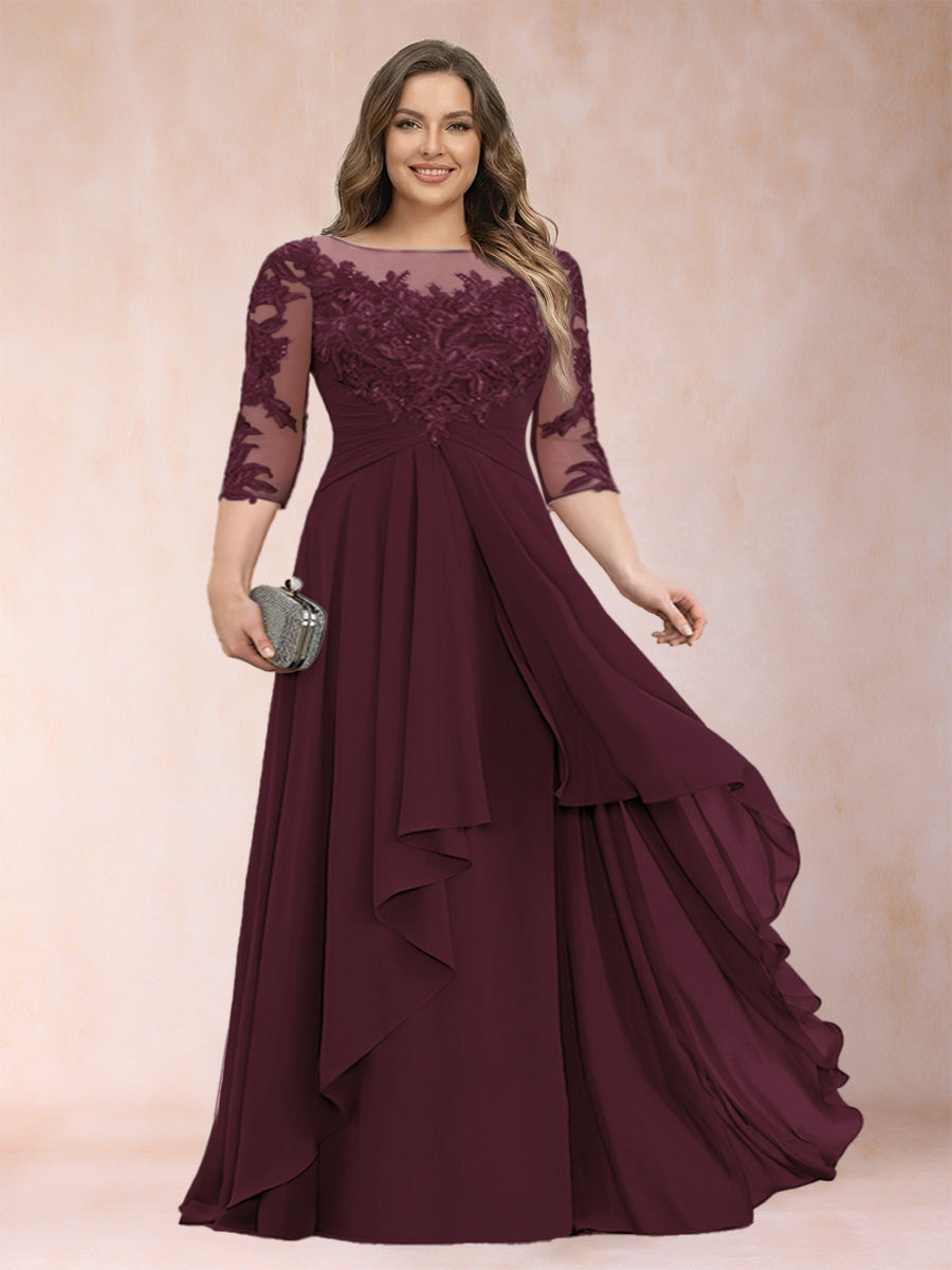 Althea Grace Burgundy front view mother of the bride dress