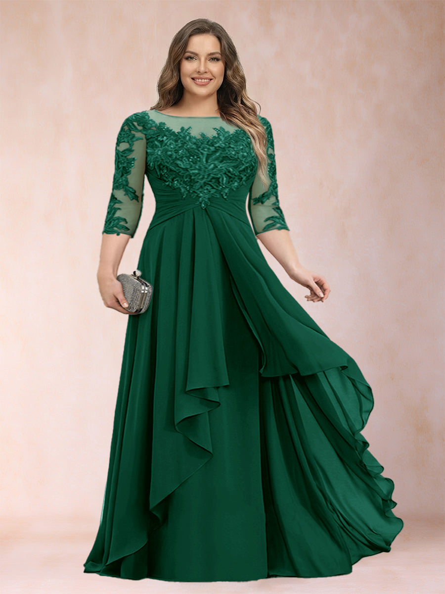 Althea Grace Hunter Green front view mother of the bride dress
