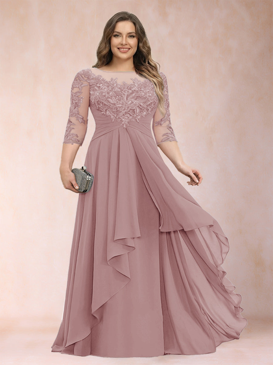 Althea Grace Dusty Rose front view mother of the bride dress