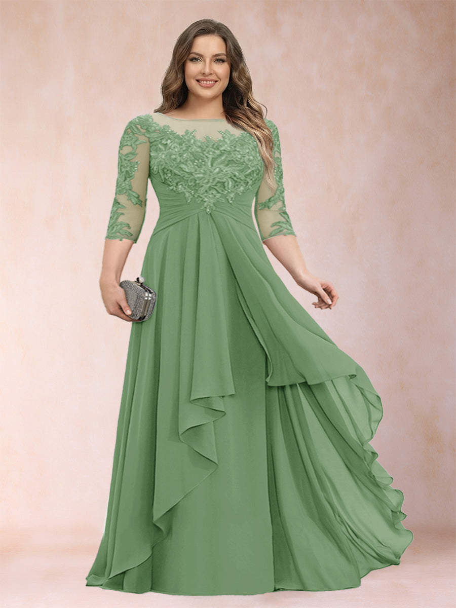 Althea Grace Sage Green front view mother of the bride dress
