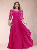 Althea Grace Fuchsia back view mother of the bride dress