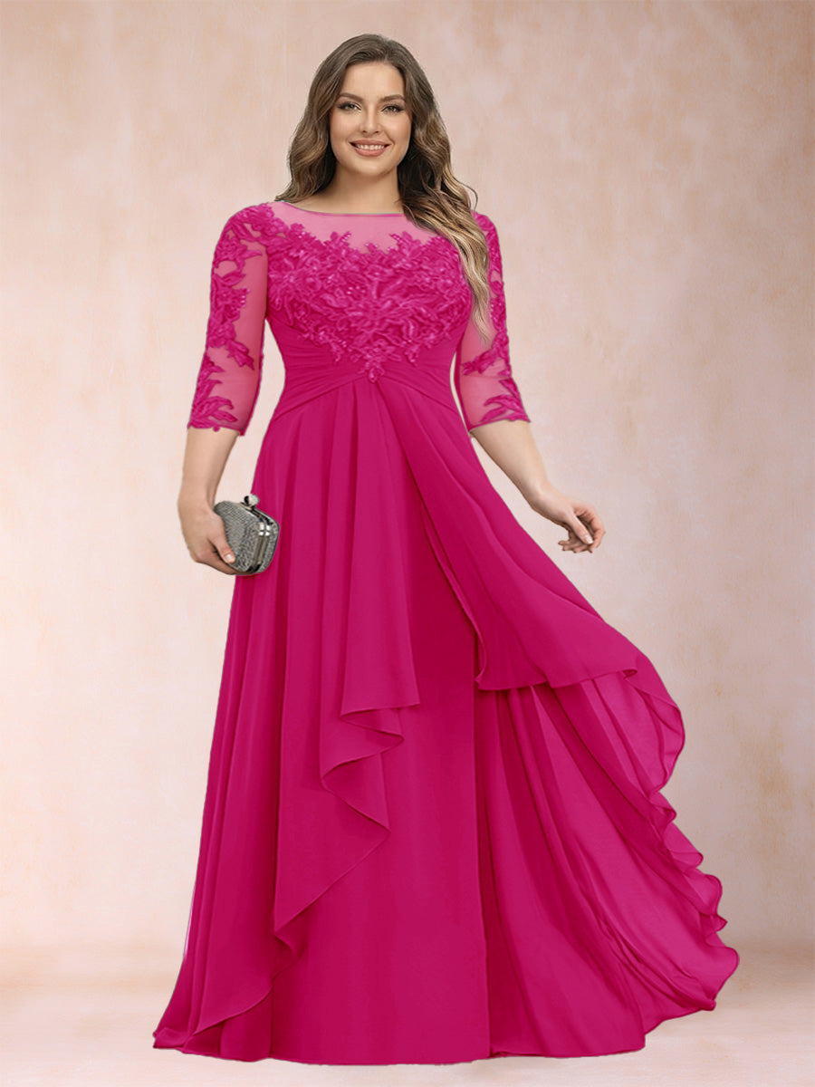 Althea Grace Fuchsia back view mother of the bride dress