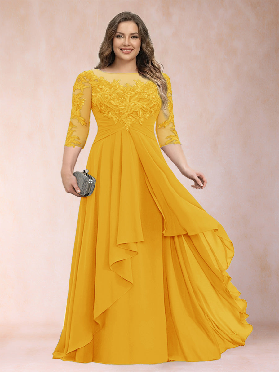Althea Grace Gold front view mother of the bride dress