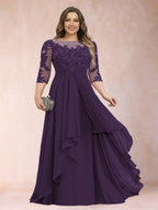 Althea Grace Grape front view mother of the bride dress