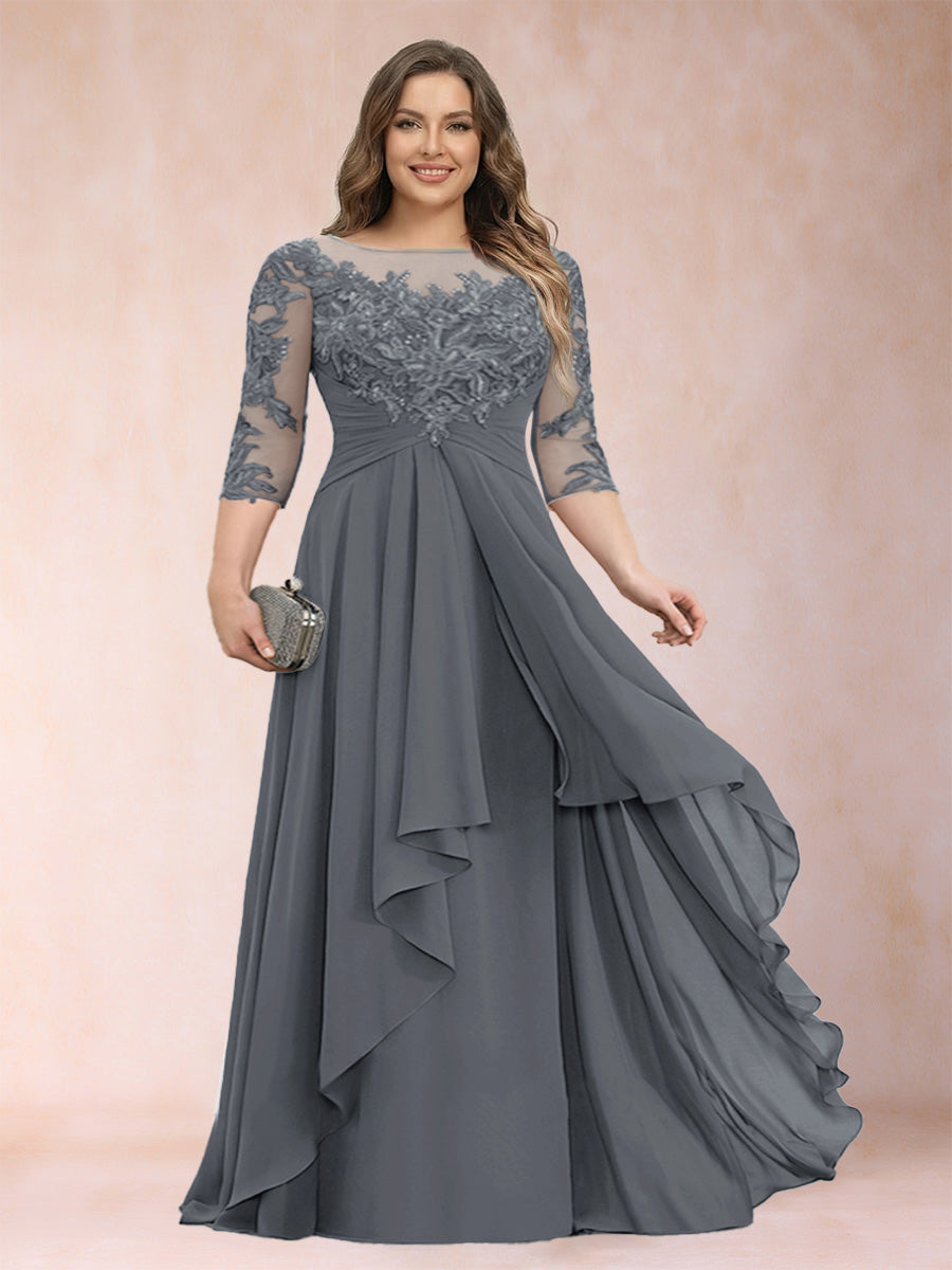 Althea Grace Grey front view mother of the bride dress