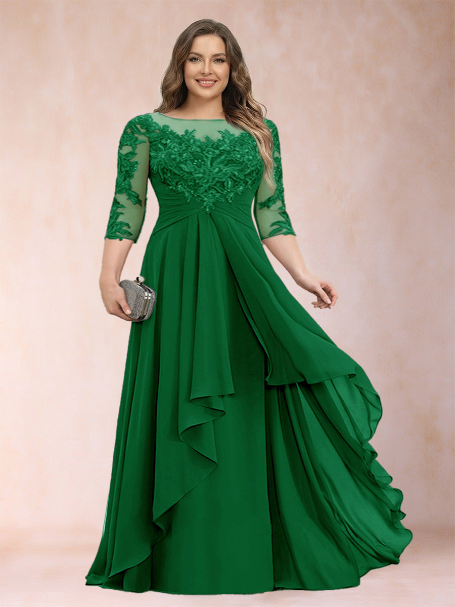 Althea Grace Forest Green front view mother of the bride dress