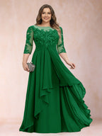 Althea Grace Forest Green front view mother of the bride dress