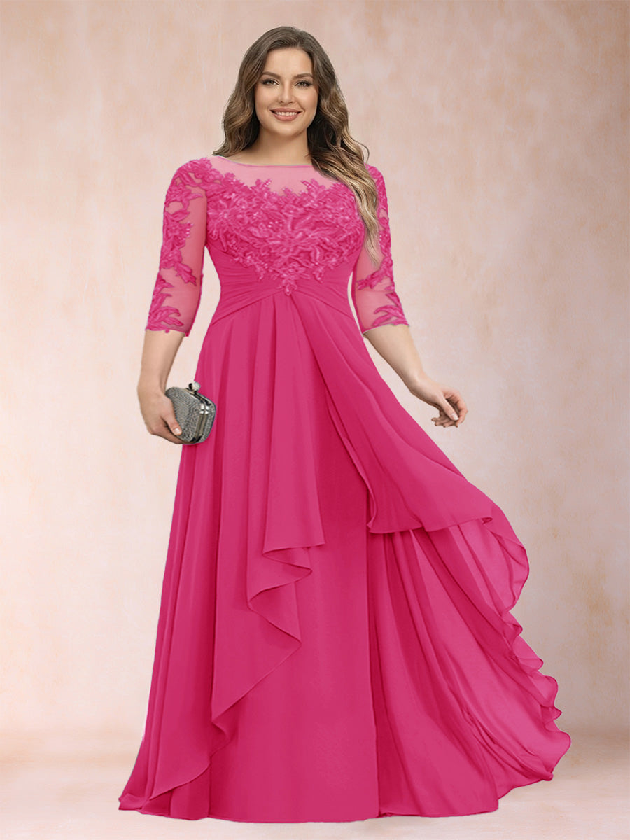 Althea Grace Hot Pink front view mother of the bride dress