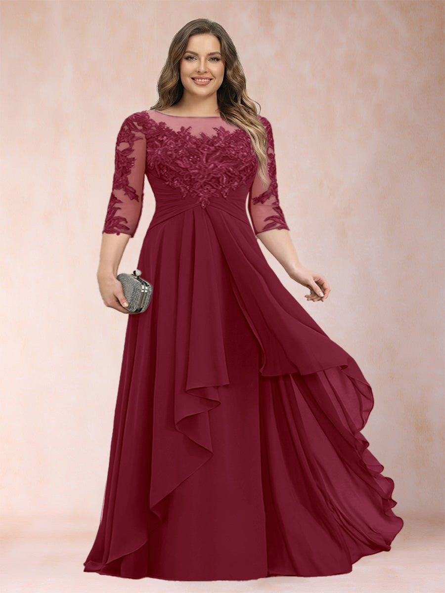 Althea Grace Burgundy back view mother of the bride dress