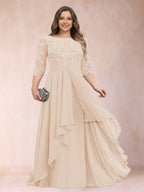 Althea Grace Champagne back view mother of the bride dress