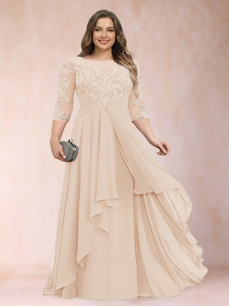 Althea Grace Champagne back view mother of the bride dress