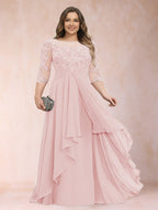 Althea Grace Pearl Pink front view mother of the bride dress