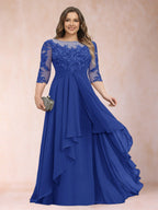 Althea Grace Royal Blue back view mother of the bride dress