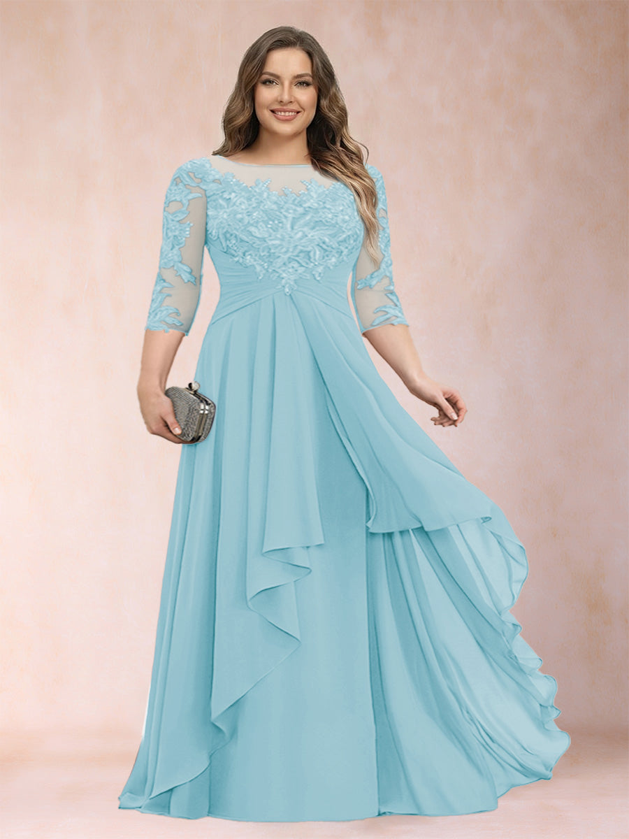 Althea Grace Sky Blue back view mother of the bride dress