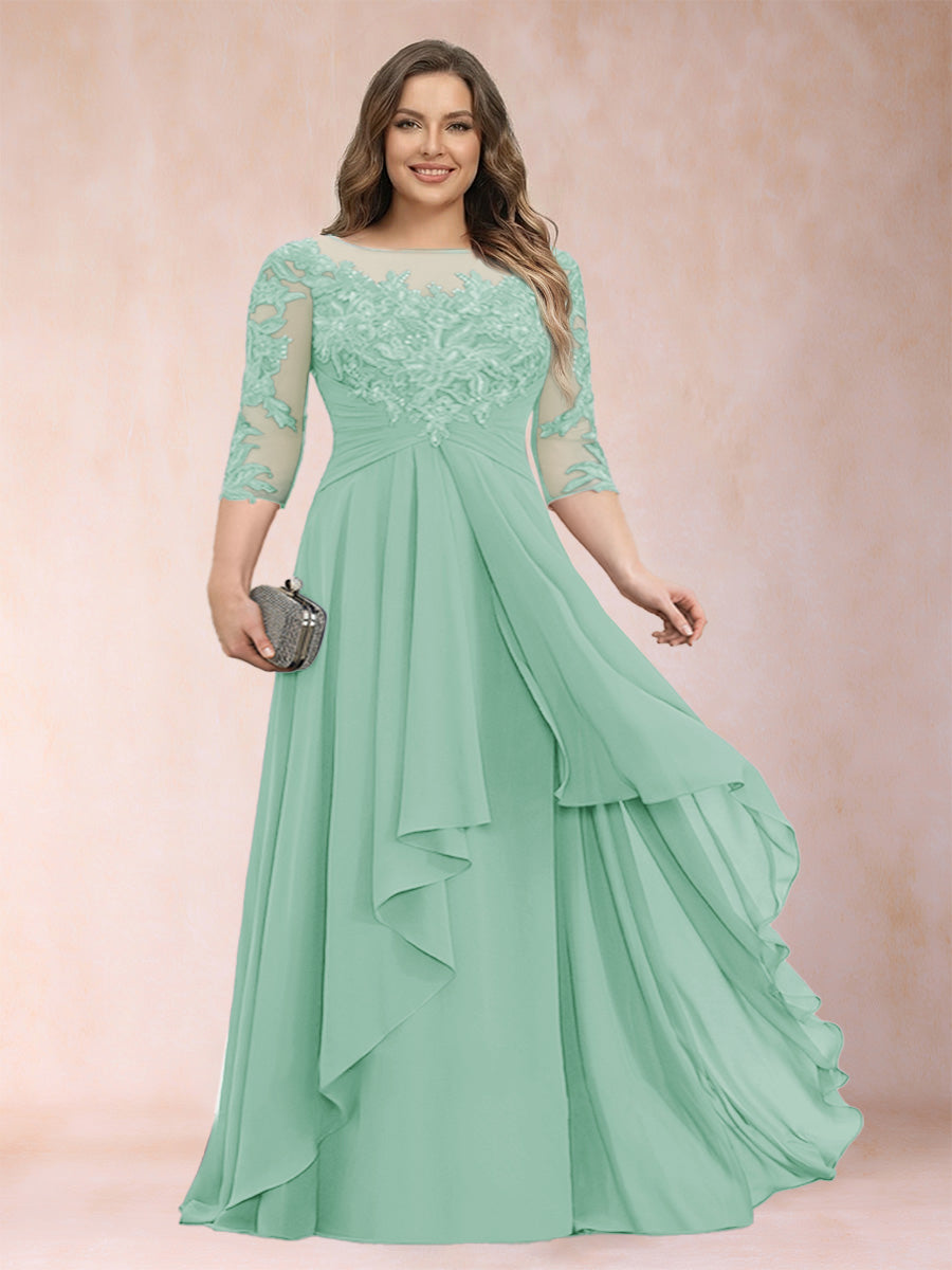 Althea Grace Mint Green front view mother of the bride dress