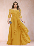Althea Grace Gold back view mother of the bride dress
