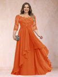 Althea Grace Orange front view mother of the bride dress