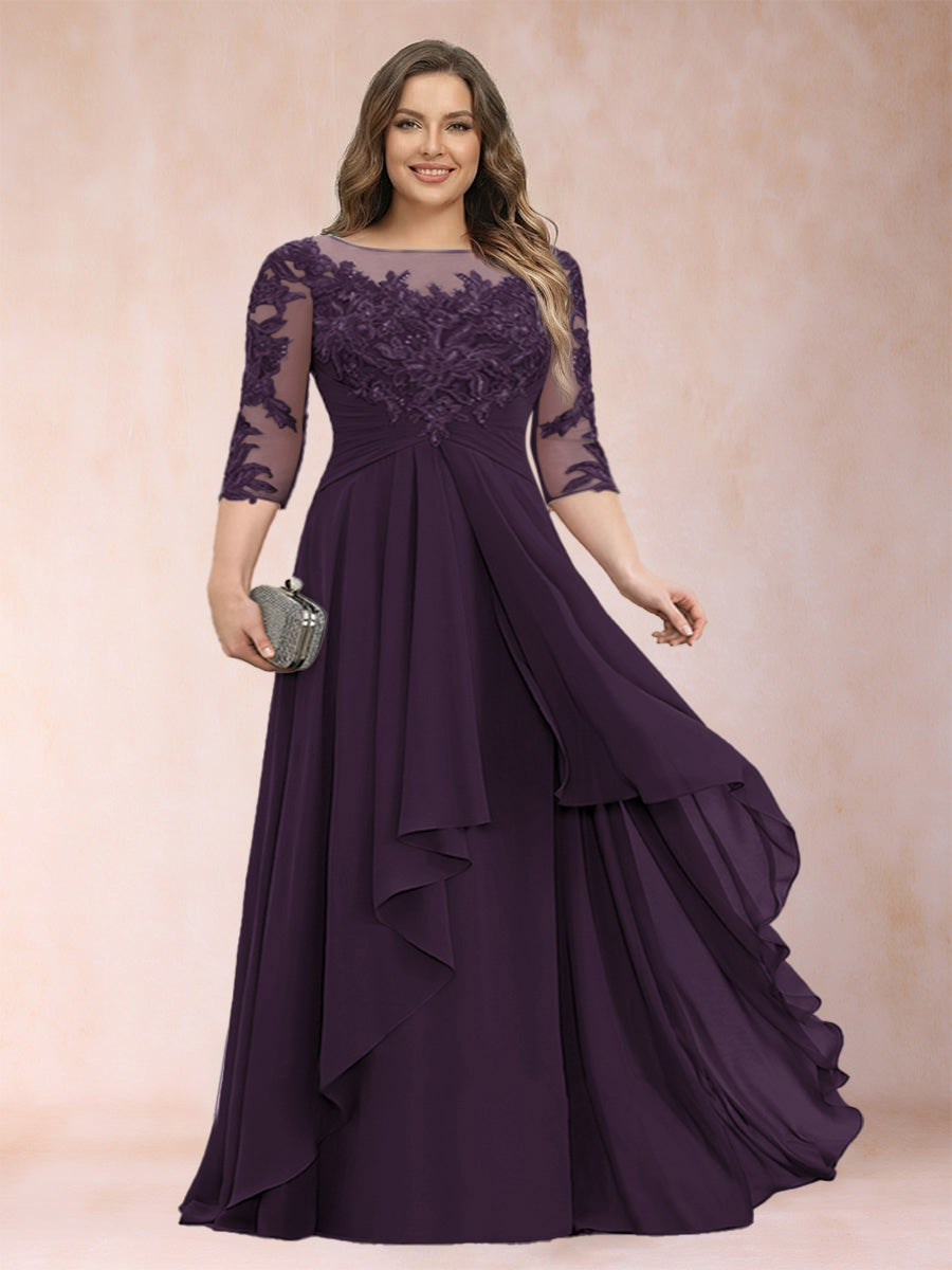 Althea Grace Plum back view mother of the bride dress