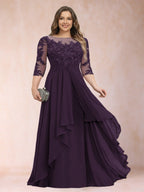 Althea Grace Plum back view mother of the bride dress
