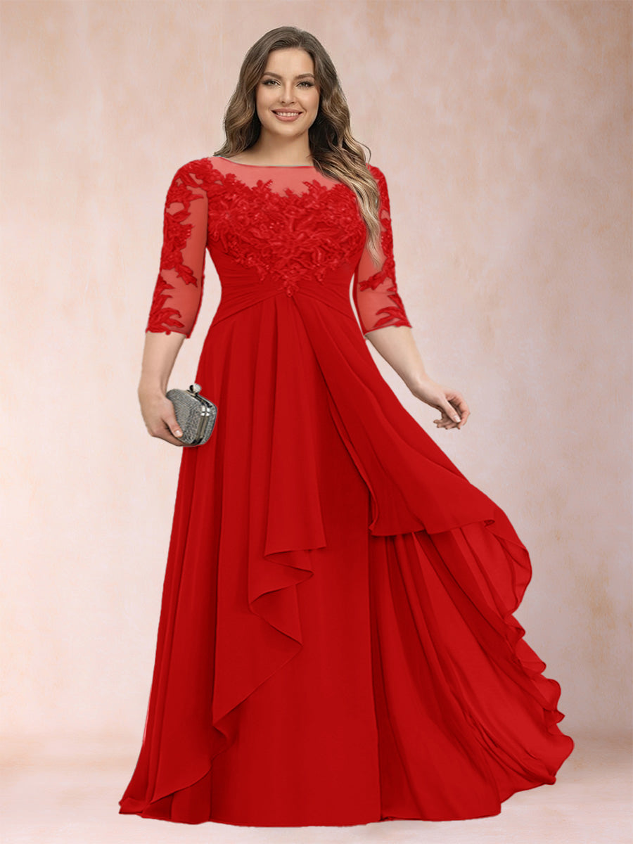 Althea Grace Red front view mother of the bride dress