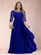 Althea Grace Royal Blue side view mother of the bride dress