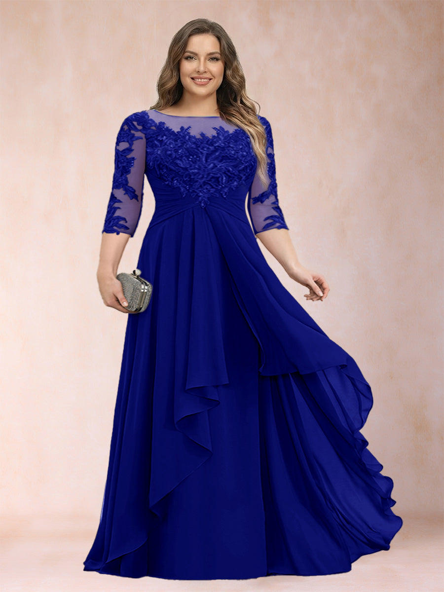 Althea Grace Royal Blue side view mother of the bride dress