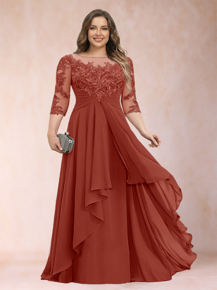 Althea Grace Rust front view mother of the bride dress