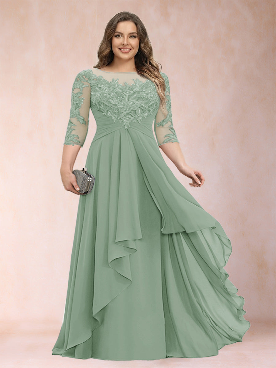 Althea Grace Sage Green back view mother of the bride dress