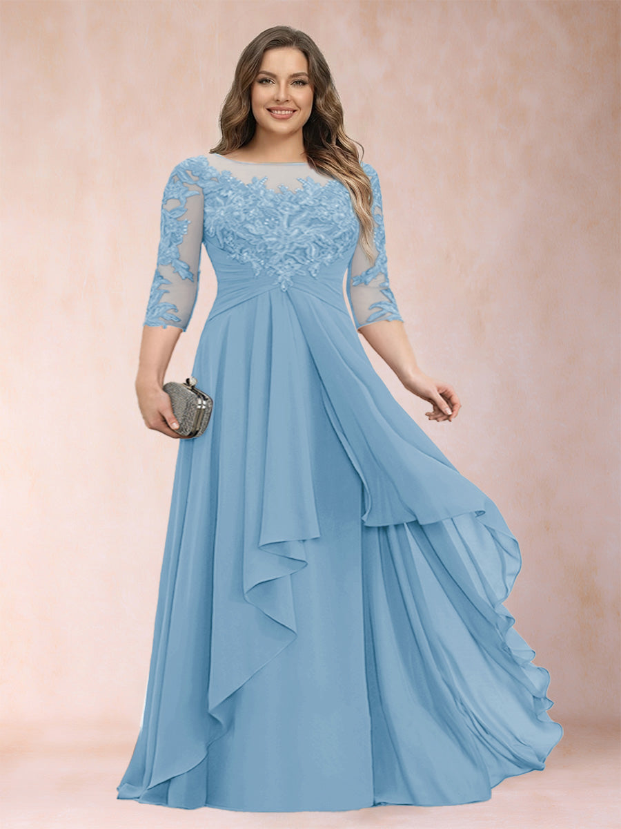 Althea Grace Sky Blue side view mother of the bride dress