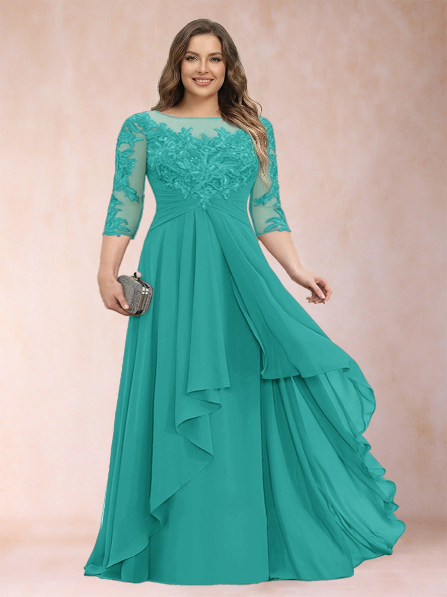 Althea Grace Turquoise back view mother of the bride dress