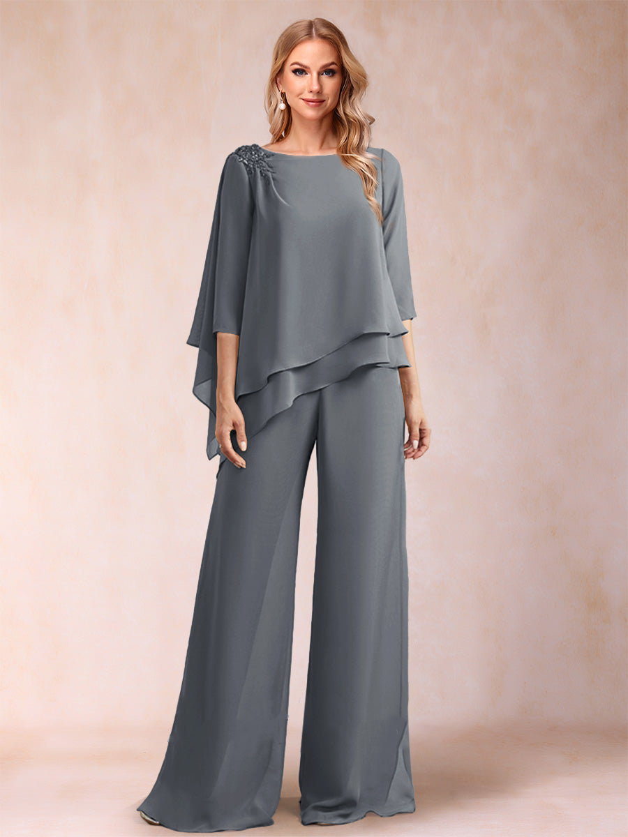 Florence Rose Grey front view mother of the bride dress