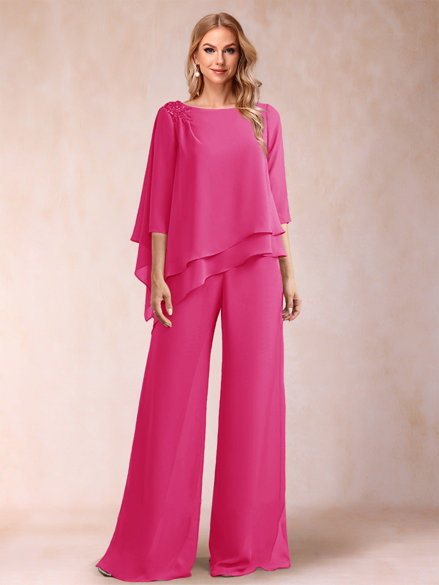 Florence Rose Hot Pink front view mother of the bride dress