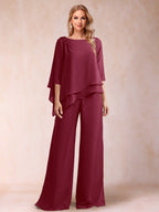 Florence Rose Burgundy back view mother of the bride dress