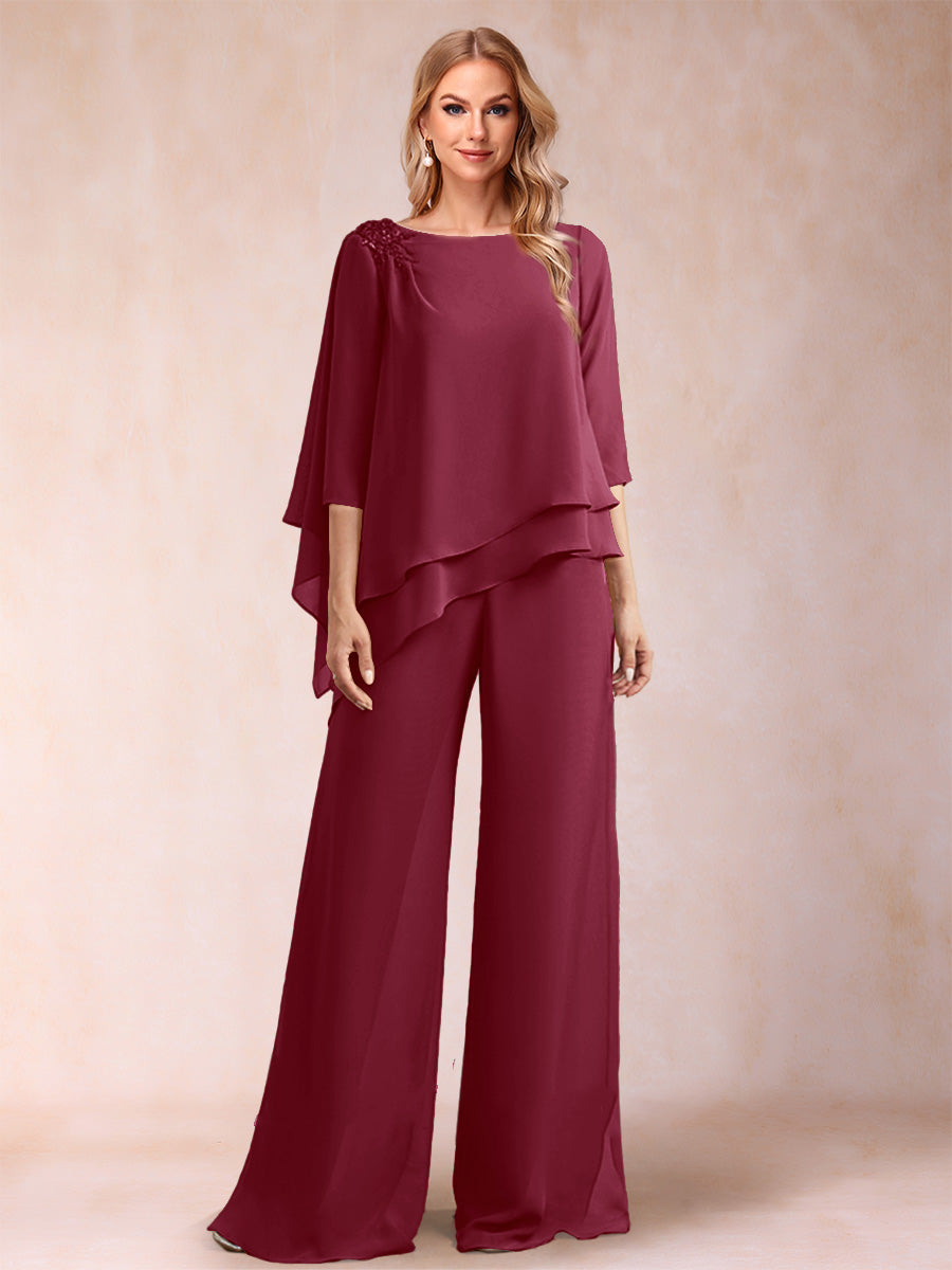 Florence Rose Burgundy back view mother of the bride dress