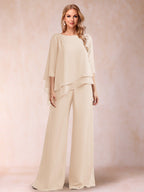 Florence Rose Champagne back view mother of the bride dress