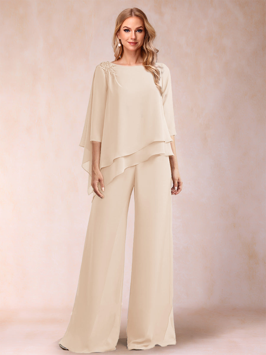 Florence Rose Champagne back view mother of the bride dress