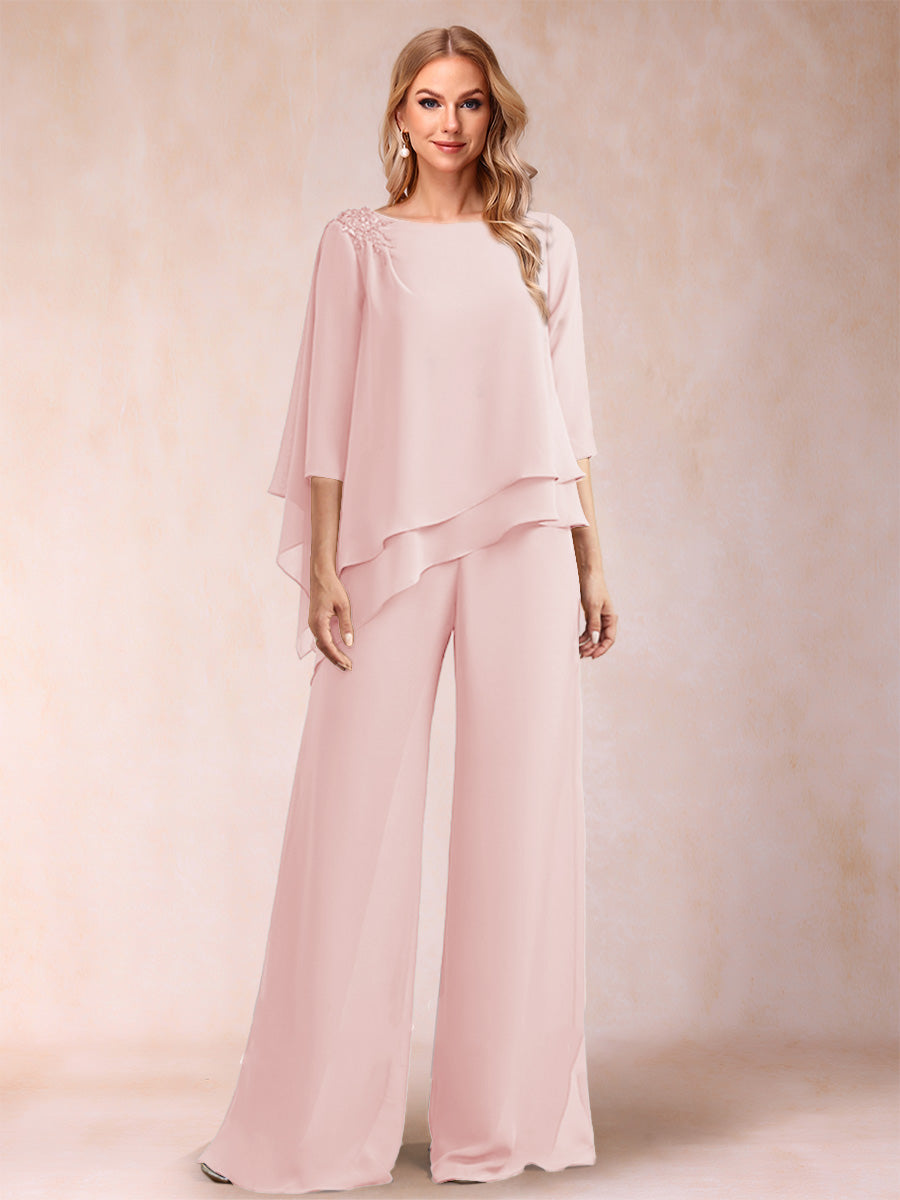 Florence Rose Pearl Pink front view mother of the bride dress