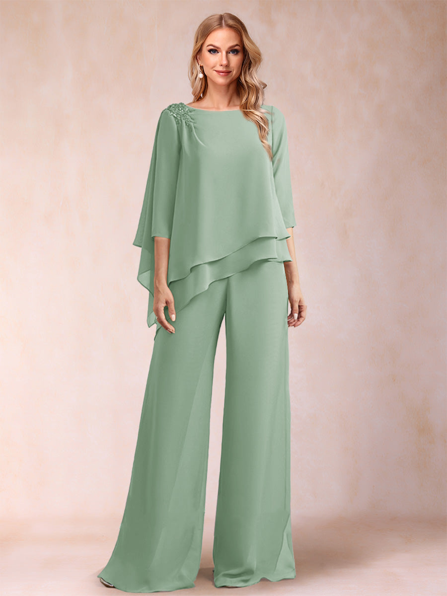 Florence Rose Sage Green back view mother of the bride dress