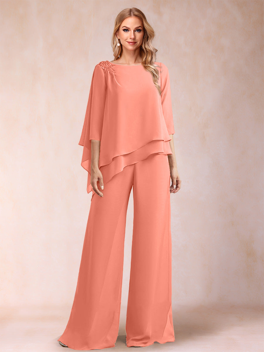 Florence Rose Coral back view mother of the bride dress