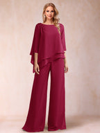 Florence Rose Burgundy side view mother of the bride dress