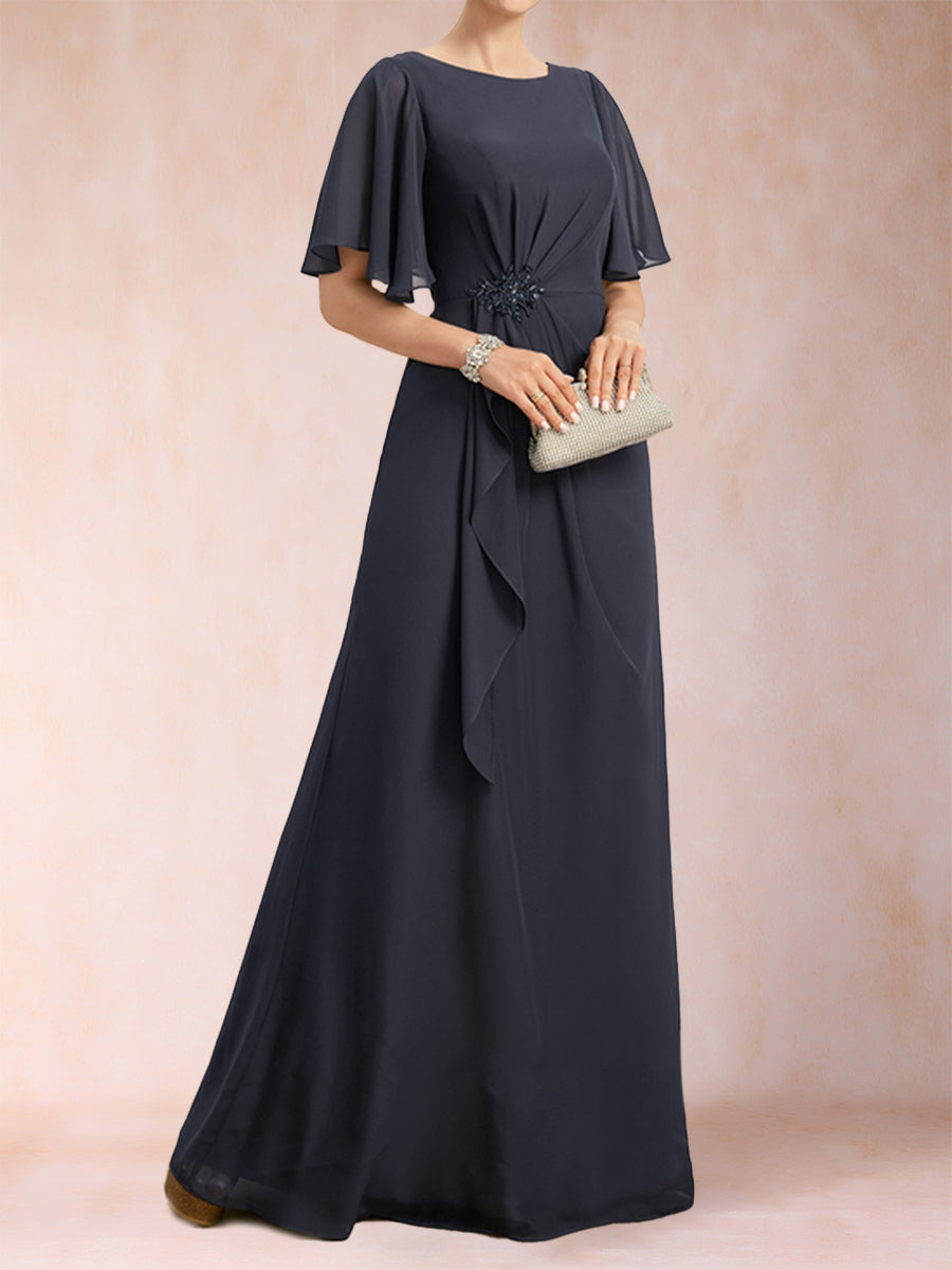 Gwendolyn Sage Navy Blue bodice detail mother of the bride dress