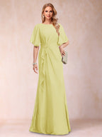 Gwendolyn Sage Daffodil front view mother of the bride dress