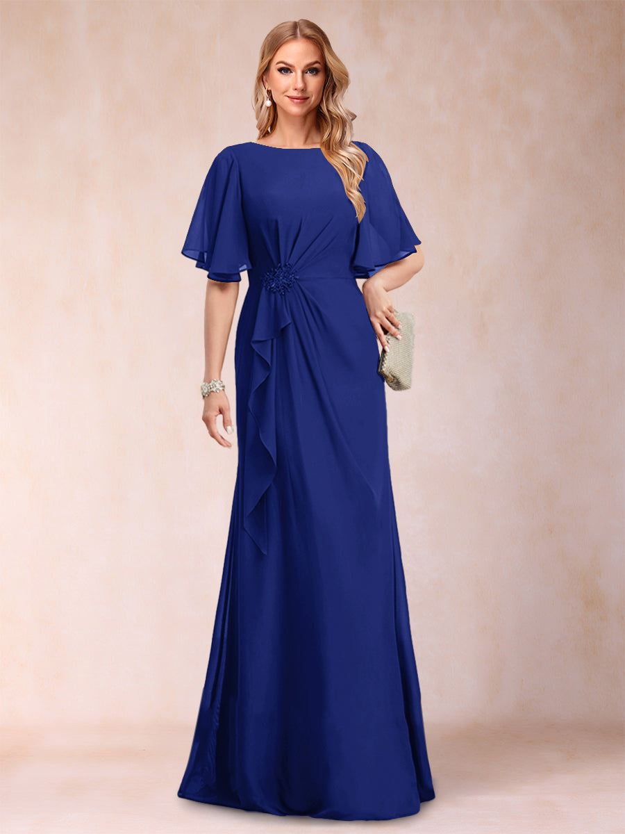 Gwendolyn Sage Royal Blue front view mother of the bride dress