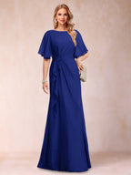 Gwendolyn Sage Royal Blue front view mother of the bride dress