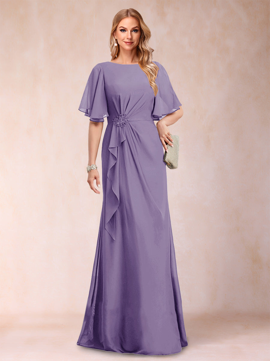 Gwendolyn Sage Wisteria back view mother of the bride dress