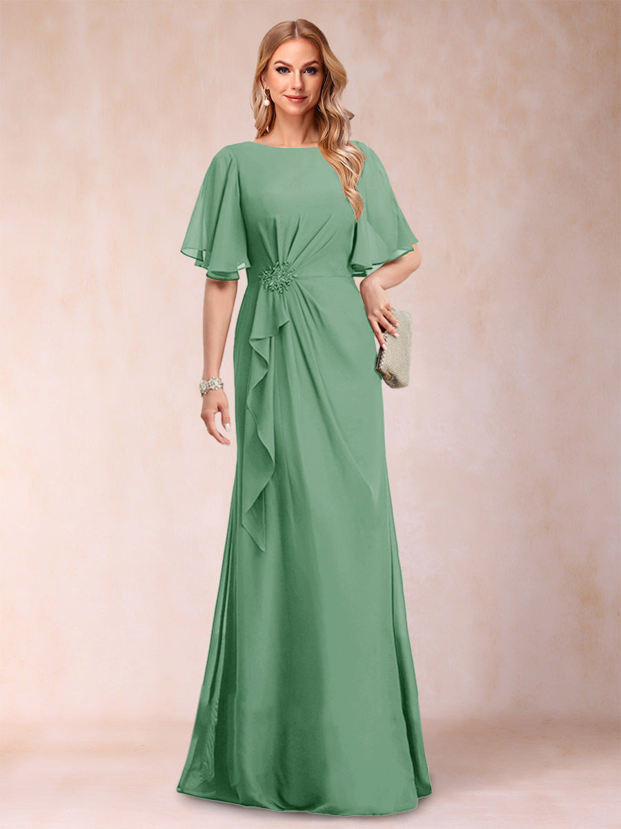 Gwendolyn Sage Eucalyptus front view mother of the bride dress